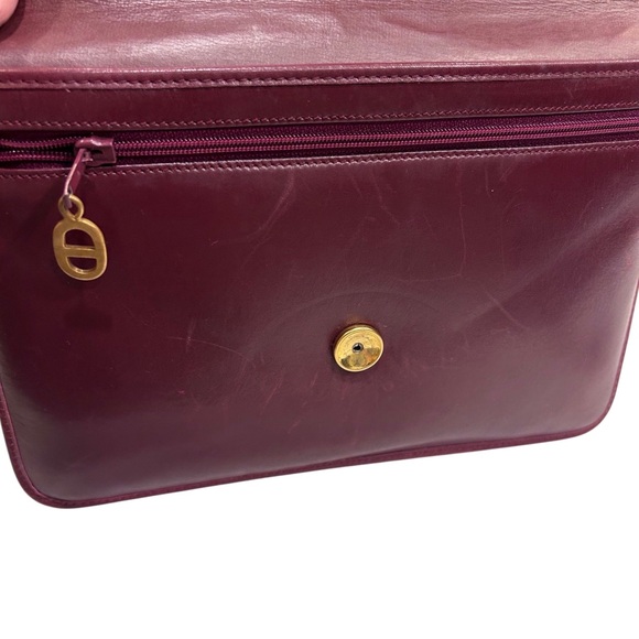 Vintage Christian Dior Clutch- Leather Burgundy - Picture 3 of 7